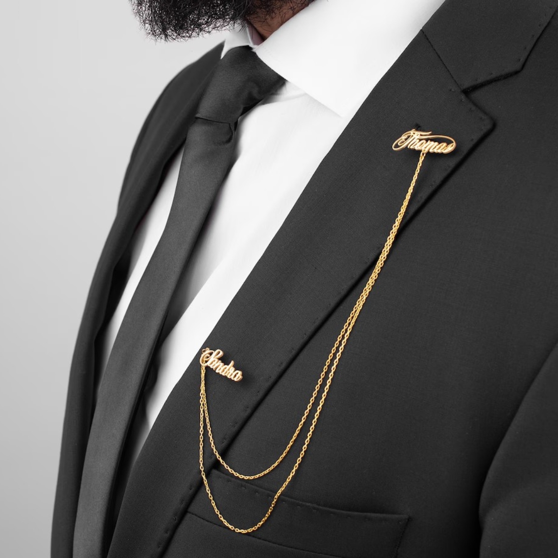 Tuxedo Lapel Pin - 맞춤형 이중 이름 브로치 남성용 서양
