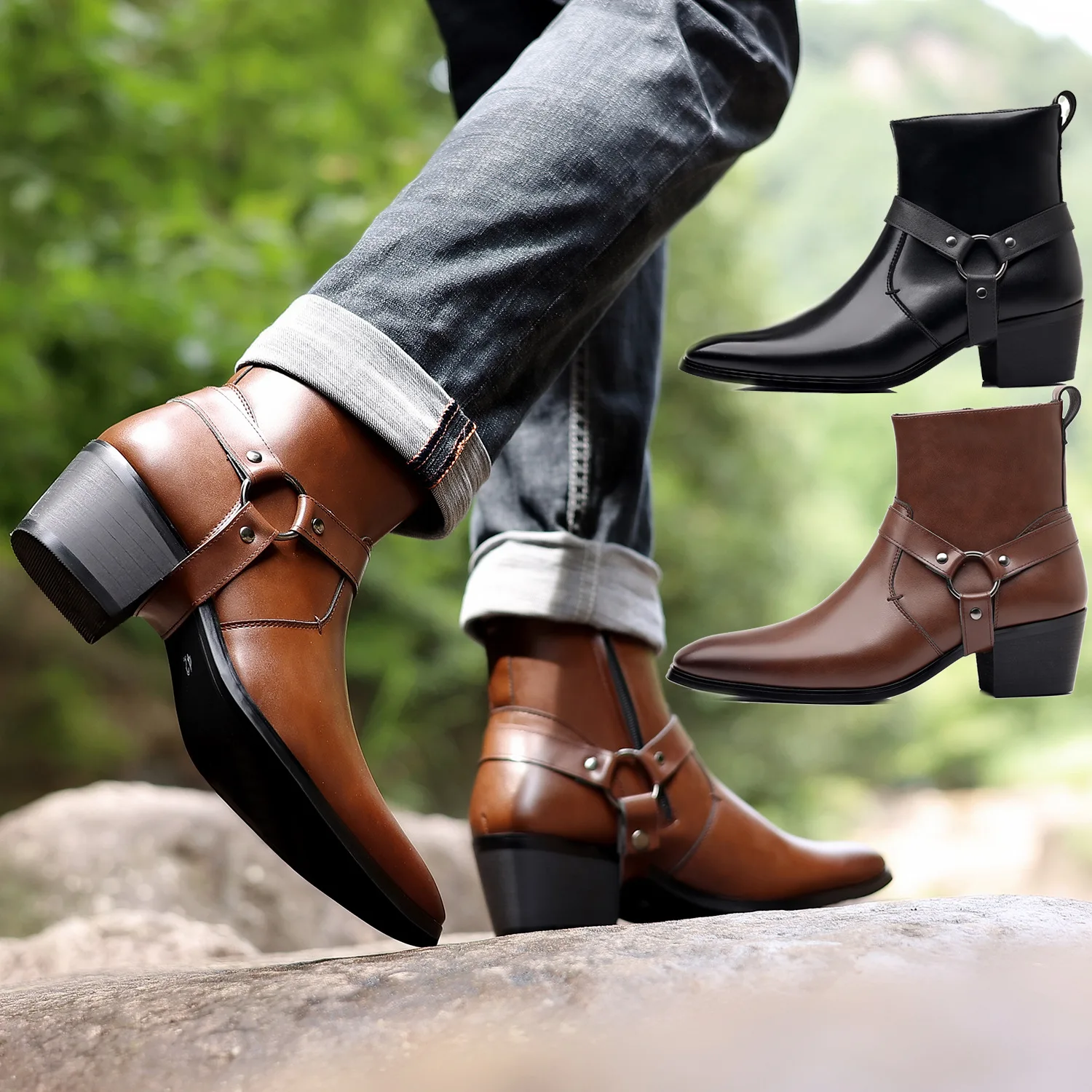 Men Formal Wear With Boots - 클래식 웨스턴 카우보이 나이트 부츠 망