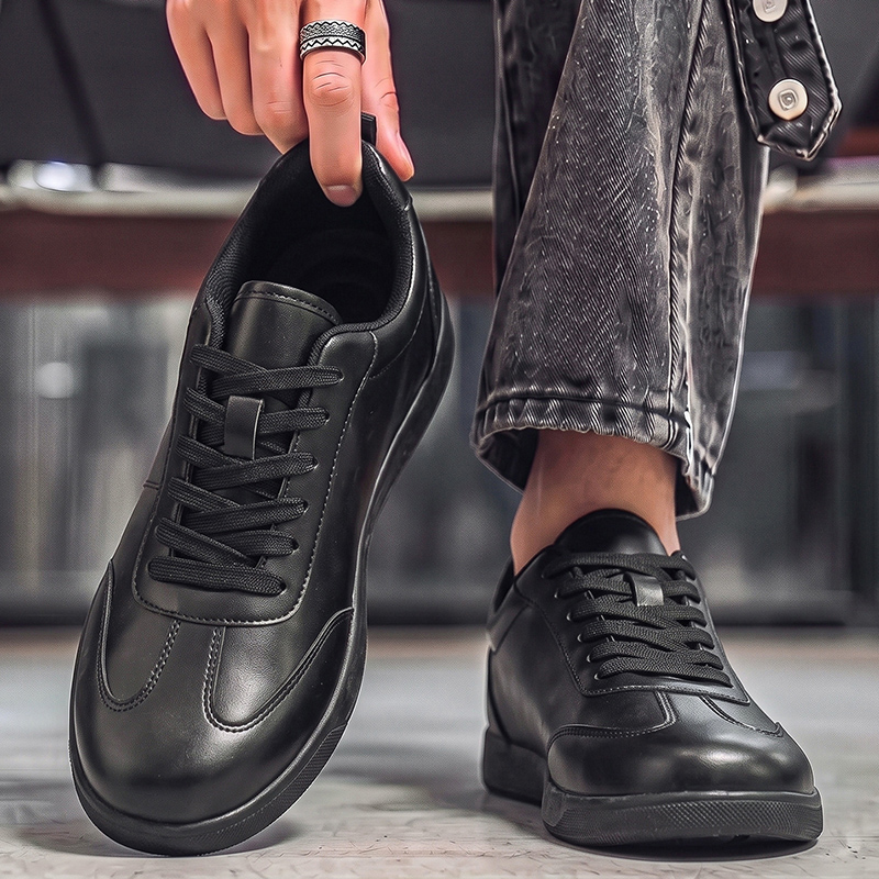 다용도로 활용 가능한 남성용 천연 가죽 신발, 검정색  - Men Formal Wear All Black 리뷰 및 가격