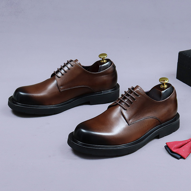 남성용 고품질 천연 가죽 옥스퍼드 더비 슈즈 로우탑 정 - Formal Men Daily Wear Footwear 리뷰 및 가격