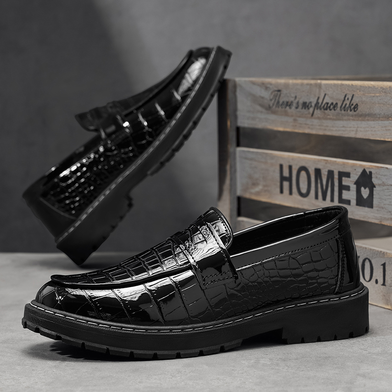 남성용 캐주얼 크록 패턴 로퍼, 슬립온 스타일, 비즈니 - Formal Men Daily Wear Footwear 리뷰 및 가격