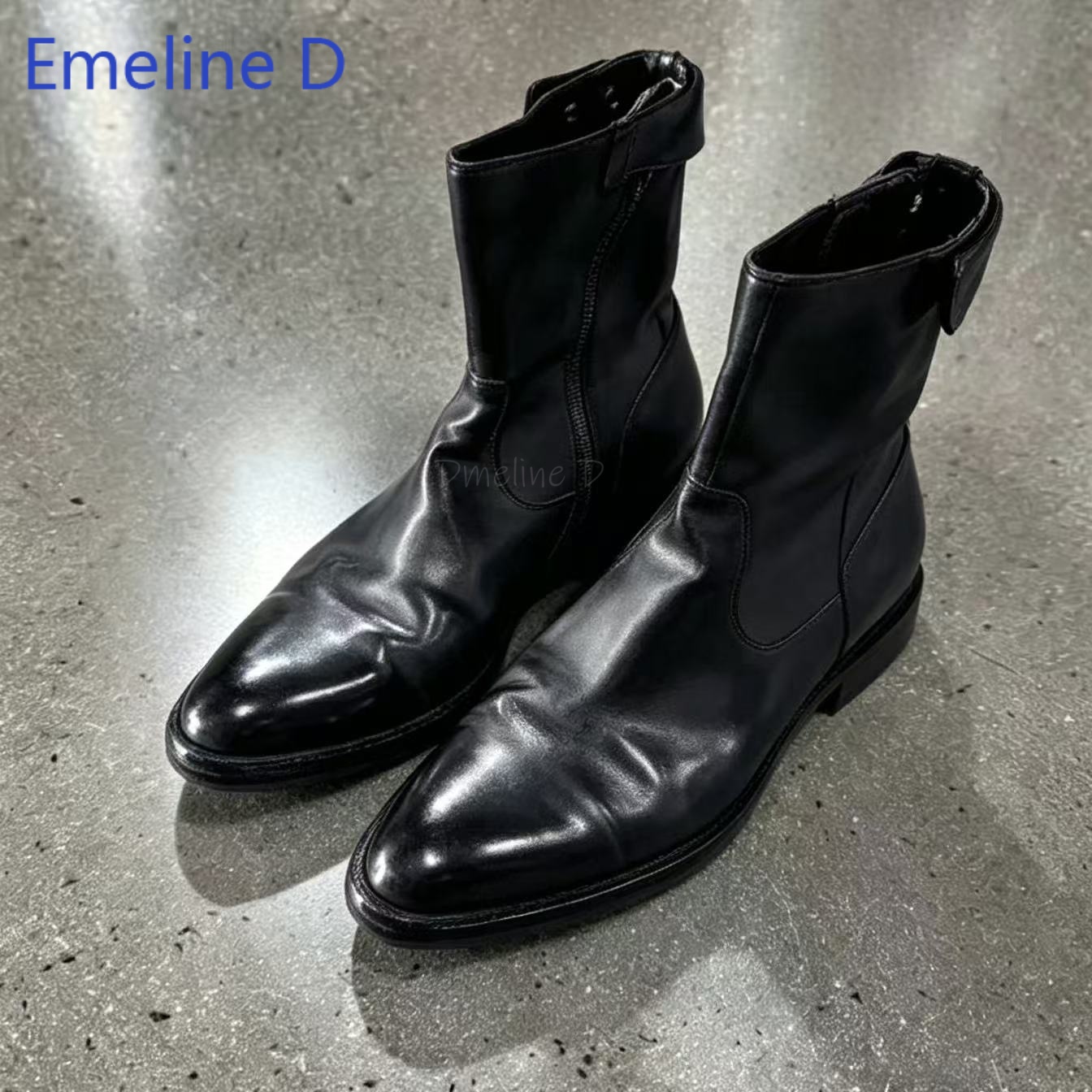 남성용 빈티지 스타일의 주름진 가죽 앵클 부츠, 측면  - Men Formal Wear With Boots 리뷰 및 가격